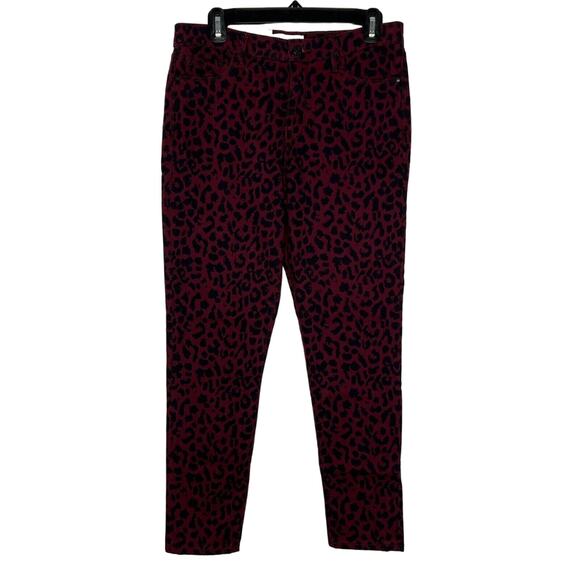 Social Standard Sanctuary Women's Size 8 Red Leopard Ankle Skinny Jeans NEW - Picture 1 of 11